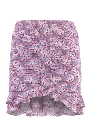Milendi printed silk skirt-0